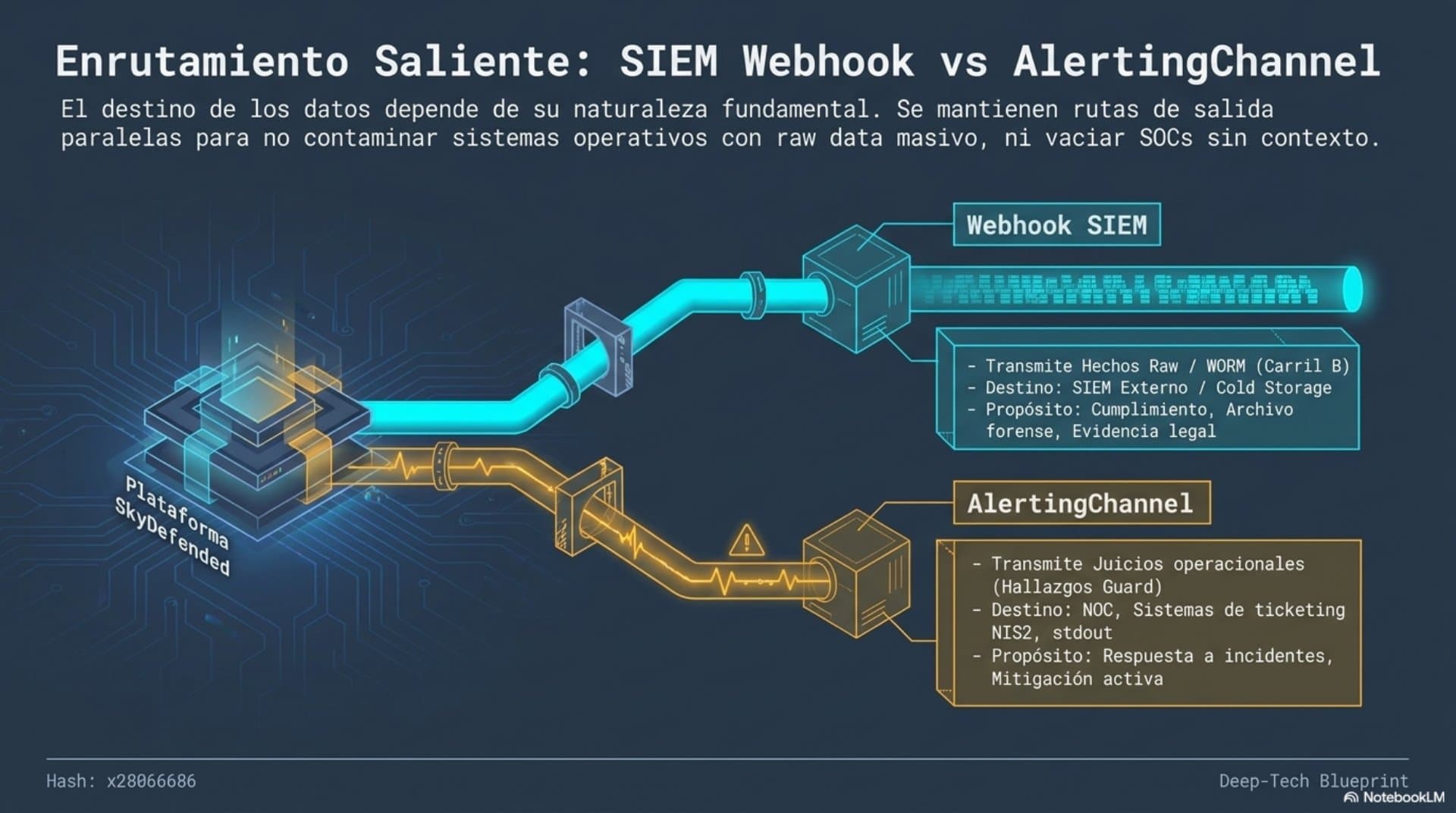 Arquitectura de evidencia, auditoría y detección (ES) — slide 12